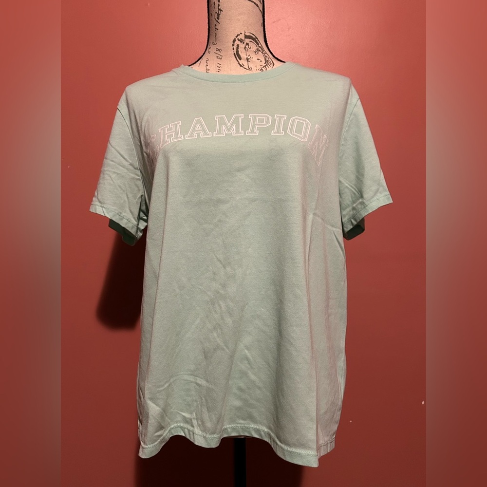 Champion Light Green Tee with Logo